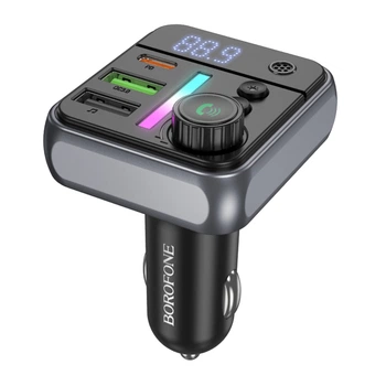 FM-трансмітер Borofone BC50 PD20W+QC3.018W BT 5.4 Total 38W Чорний