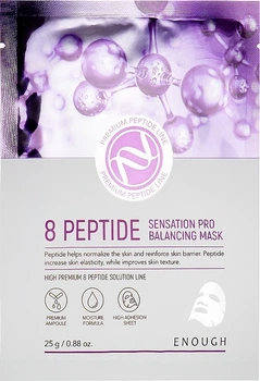 Тканевая маска для лица с комплекосм пептидов - 8 Peptide Sensation Pro Balancin - Enough 8 Peptide Sensation
