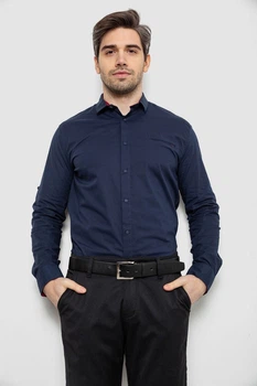 Сорочка чоловіча однотонна синій 186R2072 Ager 4XL