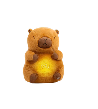 Інтерактивна дихаюча Капібара Snuggle Pulse CapyBuddy 30х15х10 см м'яка музична на 3 батарейках AA, коричнева