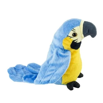 Интерактивная игрушка Попугай Parrot Talking 22 см, с функцией запоминания и повторения фраз, от 3 батареек ААА, желто-голубой