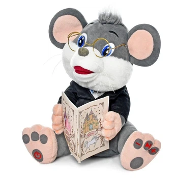 Интерактивная игрушка Плюшевый Мышонок Сказочник Limo Toy Серый