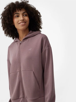 Толстовка на молнии с капюшоном женская 4F Sweatshirt F213 4FSS23TSWSF213-82S XS Розовая (5904698235094)