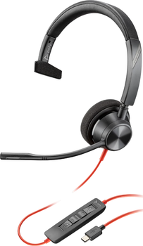 Słuchawki Poly Blackwire 3310 Mono USB-C Headset +USB-C/A Adapter (8X215AA)