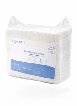 Полотенца одноразовые COLOReIT 40х70см (100шт. сложенные) сетка