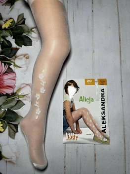 Дитячі капронові колготи з візерунком ''Alicja'' 20 DEN на 152-158 см Білий