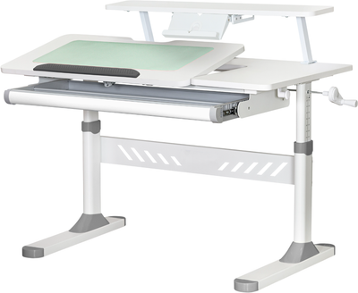 Детский стол Evo-Kids TH-310 с полкой S30 Grey (TH-310 W/G + BD-S30 G)