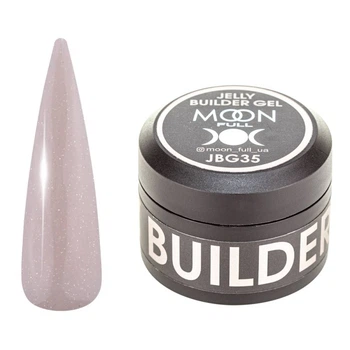 Гель-желе Moon Full для наращивания Jelly Builder Gel №35 Темно-бежевый полупрозрачный с шимером 30 мл
