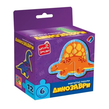 Гра розвиваюча пазли магнітні "ДИНОЗАВРИ" Vladi Toys (273443)
