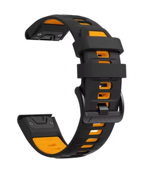 Ремешок для Garmin Fenix 3, 5X, 6X, 7X, 8-51 мм. Epix2-51 мм. Гармин Феникс система QuickFit (цвет - черно-оранжевый)