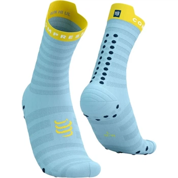 Носки компрессионные высокие Compressport Pro Racing Socks V4.0 Ultralight Run High Cashmere blue/maize L (100080776)