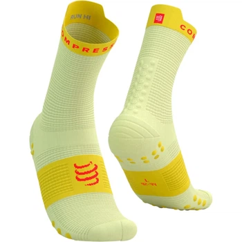 Носки компрессионные высокие Compressport Pro Racing Socks V4.0 Run High Elf yellow/fluo red XL (100077548)