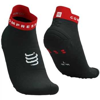 Шкарпетки для бігу марафону на довгу дистанції Compressport Pro Racing Socks V4.0 Run Low Black/core red XL (100039693)