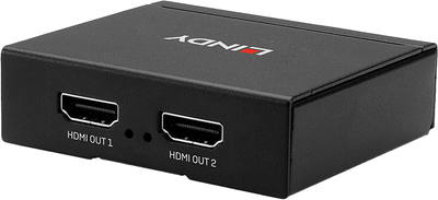 Hub Lindy 2 Port HDMI 2.0 Metal Black (4002888381581)