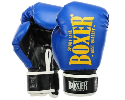 Рукавички бокс BOXER 2022-0NС NEW кожвініл 1.0мм синій 6 унцій