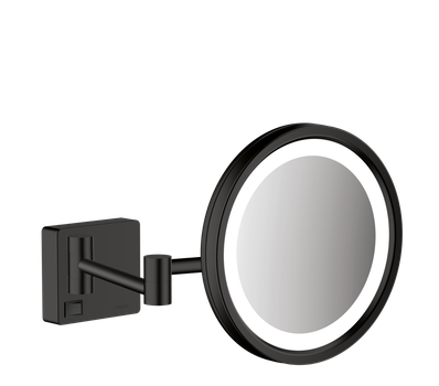 Косметическое зеркало Hansgrohe AddStoris для бритья с подсветкой LED matt black 41790670