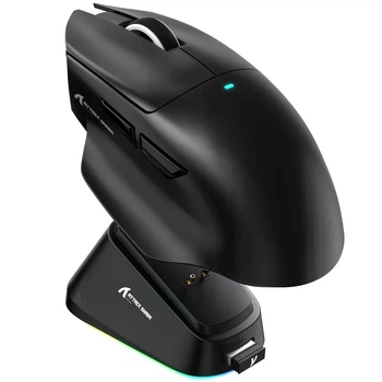 Геймерська акумуляторна бездротова (Bluetooth + 2,4G) миша Attack Shark V6 Ultra-Light, Magnetic Charging Dock, PixArt PAW3311 Чорна/Black (V6ULTRAB)