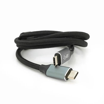 Кабель Type-C to Type-C (USB 3.2 GEN2 male to male), обплетення, Black, довжина 1 м, підтримка 100W/10Gbps, 4K60HZ