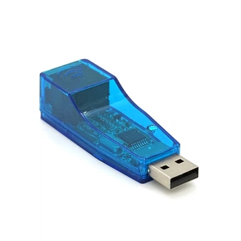Контроллер USB 2.0 to Ethernet - Сетевой адаптер 10/100Mbps, Blue, BOX