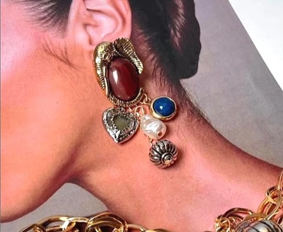 Сережки с подвесками Стильная акцентная бижутерия jewelry Многоцветные