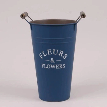 Кашпо металлическое синее Fleurs & Flowers 38873