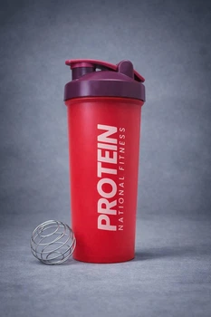 Шейкер спортивный + пружина 700 мл Protein красный