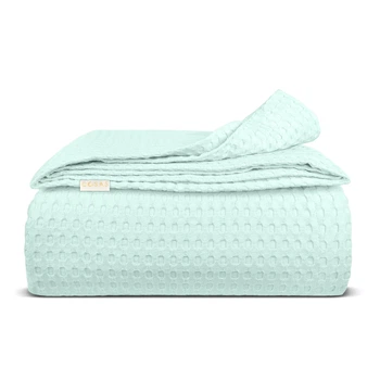 Плед покрывало COSAS Mint Waffle Weave 160х230 см Мятный