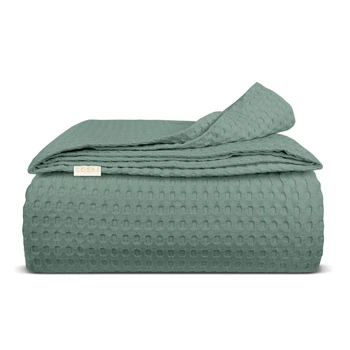 Плед покрывало COSAS Ashmint Waffle Weave 75x95 см Зеленый
