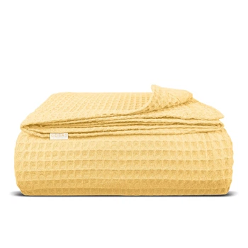 Плед покривало вафельне COSAS Summer Greek Waffle 110х140 см Жовтий