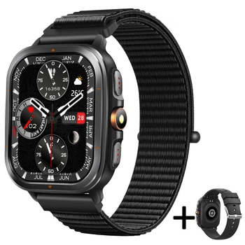 Мужские Умные Часы Uwatch Nano Nylon Черные Стальные Gps Bluetooth 5.0 (375374)