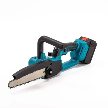 Аккумуляторная цепная мини пила 4600 об/мин 5 м/с 8” 1/4″ 48В Electric chain saw полуавтоматическая, с защитным кожухом