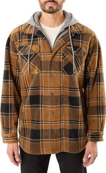 Теплая куртка-шерпа Smith's Workwear Sherpa-Lined Microfleece Shirt Jacket Color: Brown-467 (S3215FC2) 2XL