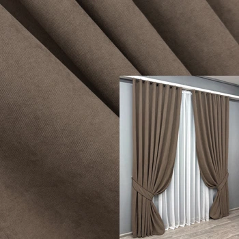 Комплект готовых штор VR-Textil Микровелюр SPARTA № 1036ш Мокко 100х290 см 2 шт (31-342)