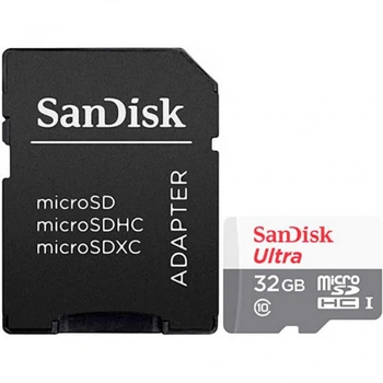 Карта пам'яті microSDHC (UHS-1) SanDisk Ultra 32Gb class 10 A1 (100Mb/s) (adapter SD) (SDSQUNR-032G-GN3MA) (430)