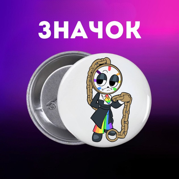 Значек В Мире Дэнди (Денди) Roblox Dandy's World на булавке на рюкзак 44 мм 1 шт zn_1_459