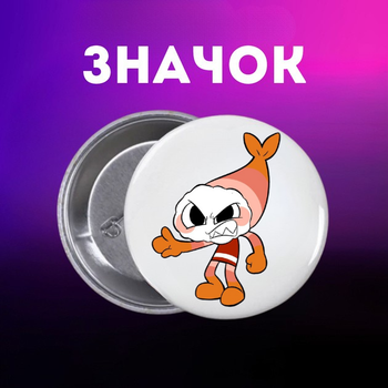 Значек В Мире Дэнди (Денди) Roblox Dandy's World на булавке на рюкзак 44 мм 1 шт zn_1_461