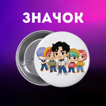 Значек Саджа бойс Saja Boys Кейпоп охотницы на демонов K-Pop Demon Hunters Huntr/x на булавке на рюкзак 44 мм 1 шт n_1_448