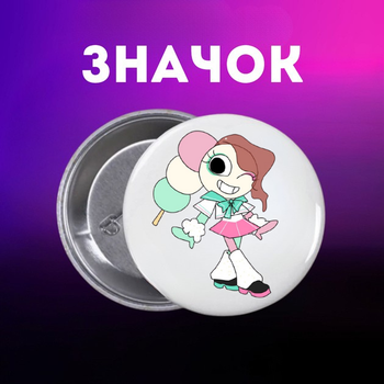 Значок У Світі Денді Roblox Dandy's World на шпильці на рюкзак 44 мм 1 шт zn_1_468