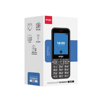 Бабушкофон ERGO E281 Dual Sim, 3000mAh, FM, USB, PowerBank, Ліхтарик Black