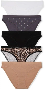 Набор женских трусиков Victoria’s Secret Bikini Stretch Cotton (5 шт., размер M)