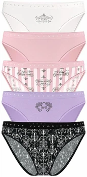 Набор женских трусиков Victoria’s Secret Stretch Cotton Bikini Logo (5 шт., размер M)