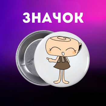 Значок У Світі Денді Roblox Dandy's World на шпильці на рюкзак 44 мм 1 шт zn_1_478