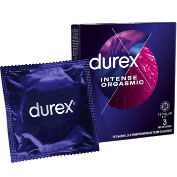 Презервативы Durex Intense Orgasmic рельефные с стимулирующим гелем-смазкой 3 шт.