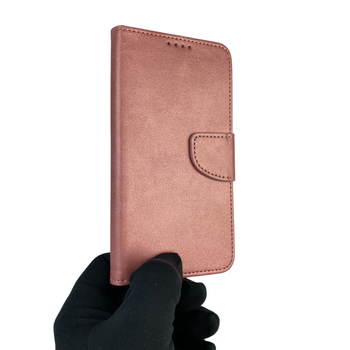 Чохол-книжка для телефона Vivo Y15 шкіряна з магнитною застібкою із відділенням для карток рожева