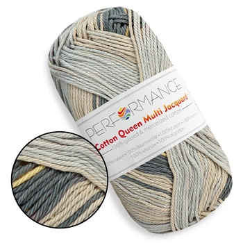 Performance Cotton Queen Multi Jacquard, №10490 − мерсеризованный хлопок 50 г/125 м , пряжа с жаккардовым окрашиванием для летней одежды