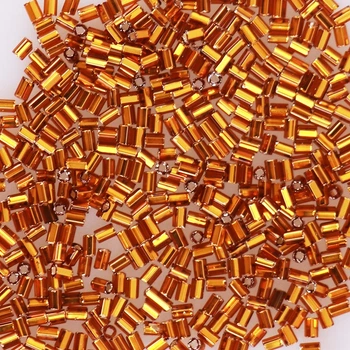 Бисер чешский рубка Preciosa 1, 5 г, №422, прозрачный с серебряной серединкой, желтогарячий - бусины
