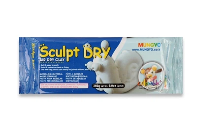 Масса для моделирования и лепки белая 250 г Sculpt Dry, MUNGYO самозастывающая.