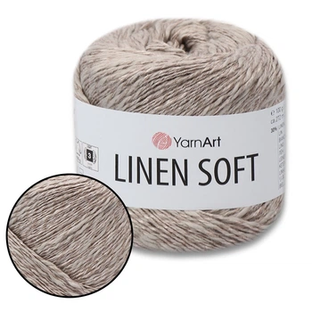 Пряжа YarnArt Linen soft, Пісочний №7307, 100 г 272 м- нитка льон, віскоза, бавовна для в'язання