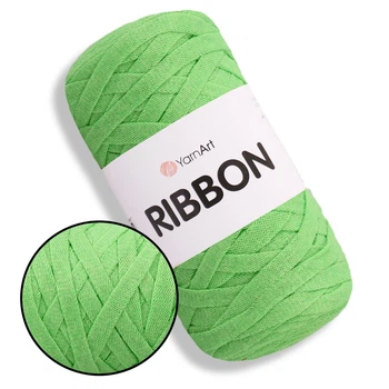 YarnArt Ribbon, Трава №802 - трикотажна стрічкова пряжа 250 г / 125 м, 60% бавовна - 40% віскоза, первинна пряжа для кошиків, килимків