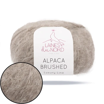 Laines du Nord Alpaca Brushed, Светло-серый №17, пряжа с альпаки и шерсти, 50 г / 115 м, средней толщины для вязания свитеров, шарфов и кардиганов